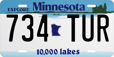 MN license plate 734TUR