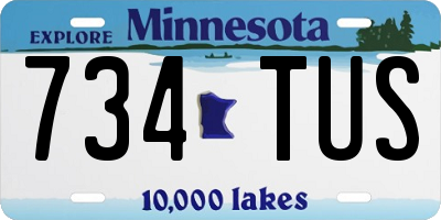 MN license plate 734TUS