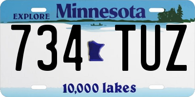 MN license plate 734TUZ