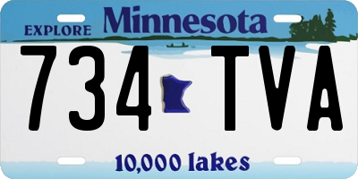 MN license plate 734TVA