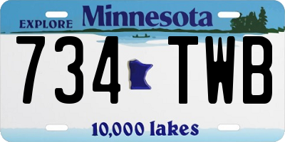 MN license plate 734TWB