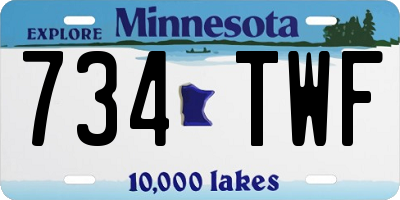MN license plate 734TWF