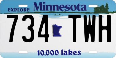 MN license plate 734TWH
