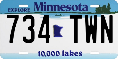 MN license plate 734TWN