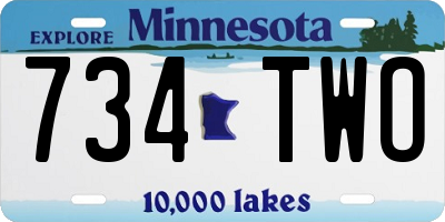 MN license plate 734TWO