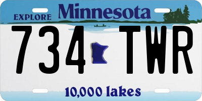 MN license plate 734TWR