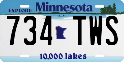 MN license plate 734TWS