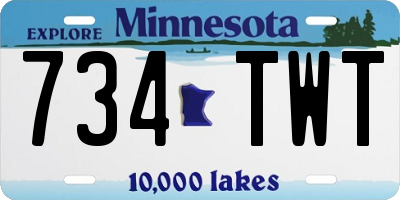 MN license plate 734TWT
