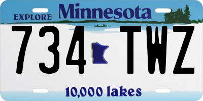 MN license plate 734TWZ