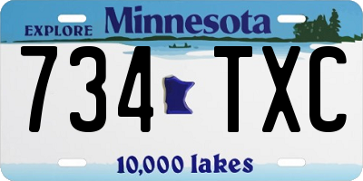MN license plate 734TXC