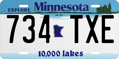 MN license plate 734TXE