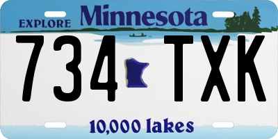 MN license plate 734TXK