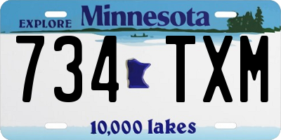 MN license plate 734TXM