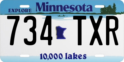 MN license plate 734TXR