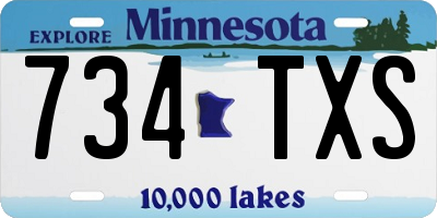 MN license plate 734TXS