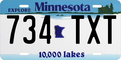 MN license plate 734TXT