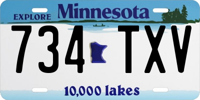 MN license plate 734TXV
