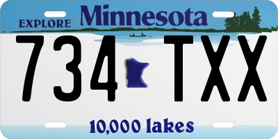 MN license plate 734TXX