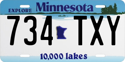 MN license plate 734TXY