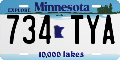 MN license plate 734TYA