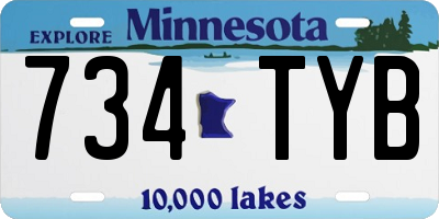 MN license plate 734TYB