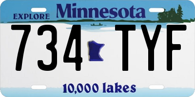 MN license plate 734TYF
