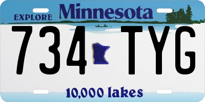 MN license plate 734TYG