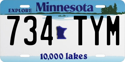 MN license plate 734TYM