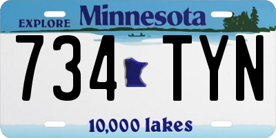 MN license plate 734TYN