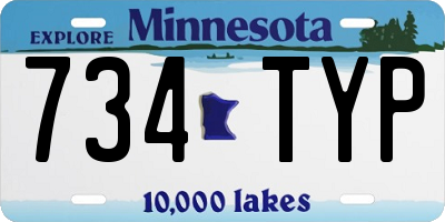 MN license plate 734TYP