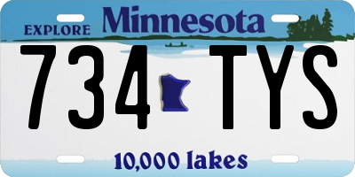 MN license plate 734TYS