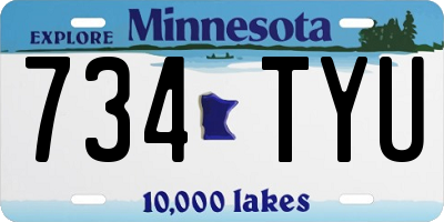 MN license plate 734TYU