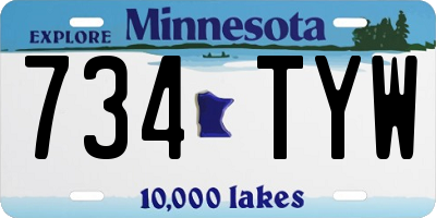 MN license plate 734TYW