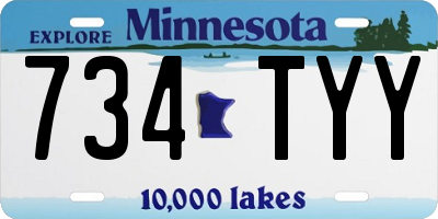MN license plate 734TYY