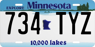 MN license plate 734TYZ
