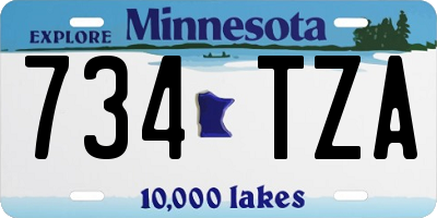 MN license plate 734TZA