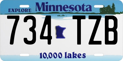 MN license plate 734TZB