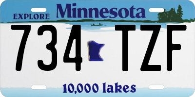 MN license plate 734TZF