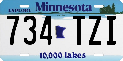 MN license plate 734TZI