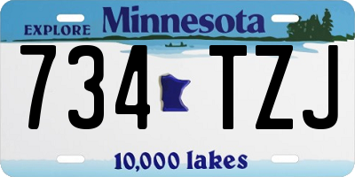 MN license plate 734TZJ