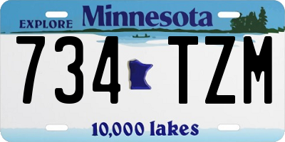 MN license plate 734TZM