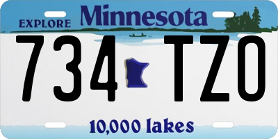 MN license plate 734TZO