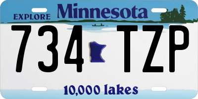 MN license plate 734TZP
