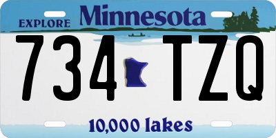 MN license plate 734TZQ