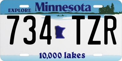 MN license plate 734TZR
