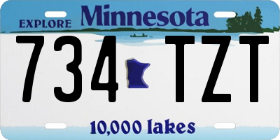MN license plate 734TZT