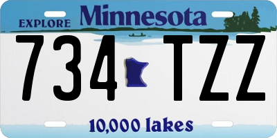 MN license plate 734TZZ