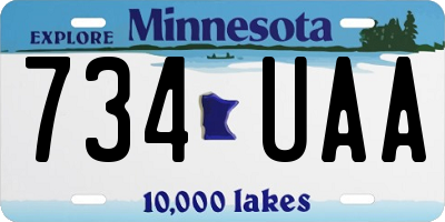 MN license plate 734UAA