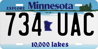 MN license plate 734UAC