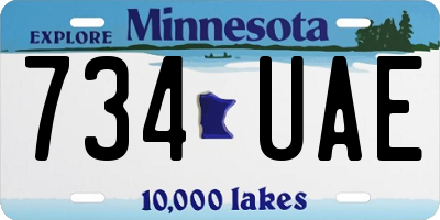 MN license plate 734UAE